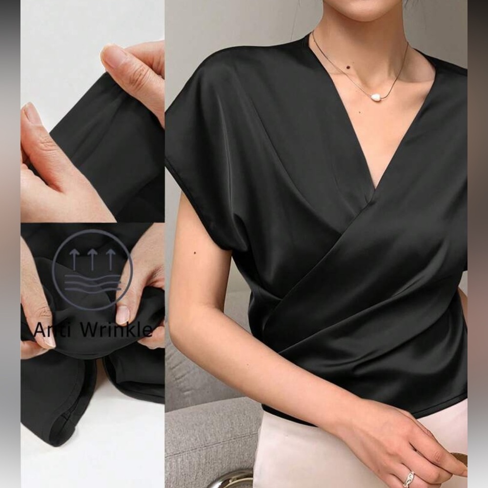 Satin black top